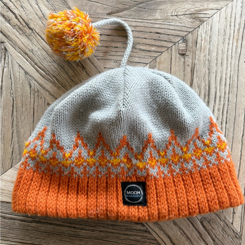 Orange and Gray Knit Beanie